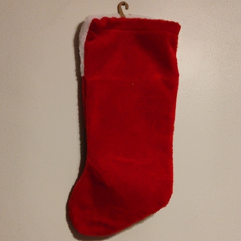 🎅 NWT December Home Red Christmas Stocking w/ Santa Belt Buckle - Picture 3 of 3